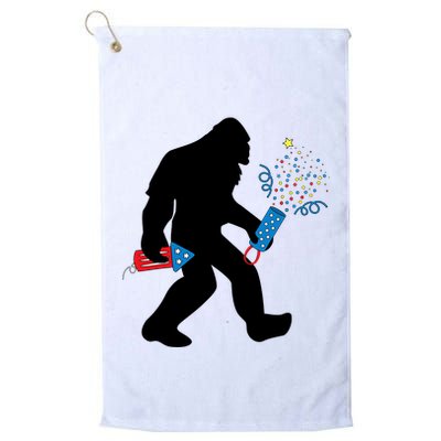 Bigfoot Fireworks 4th of July Bigfoot America  Golf Towel
