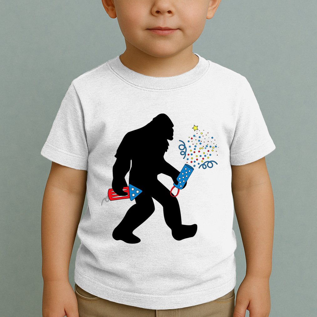 Bigfoot Fireworks 4th of July Bigfoot America  Toddler T-Shirt