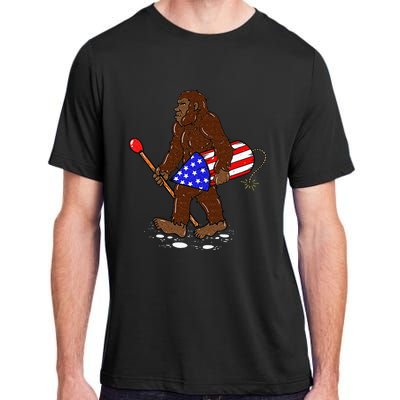 Bigfoot Fireworks 4th Of July Funny Men Sasquatch Lover Adult ChromaSoft Performance T-Shirt