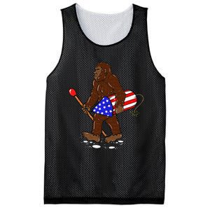 Bigfoot Fireworks 4th Of July Funny Men Sasquatch Lover Mesh Reversible Basketball Jersey Tank