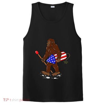 Bigfoot Fireworks 4th Of July Funny Men Sasquatch Lover PosiCharge Competitor Tank