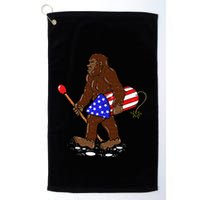 Bigfoot Fireworks 4th Of July Funny Men Sasquatch Lover Golf Towel
