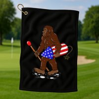 Bigfoot Fireworks 4th Of July Funny Men Sasquatch Lover Golf Towel