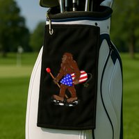 Bigfoot Fireworks 4th Of July Funny Men Sasquatch Lover Golf Towel