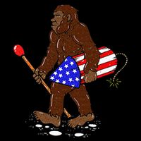 Bigfoot Fireworks 4th Of July Funny Men Sasquatch Lover Cropped Pullover Crew