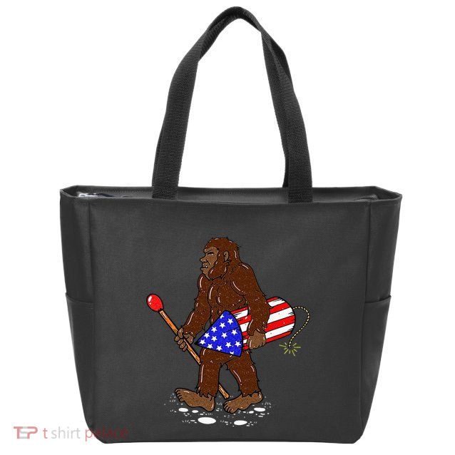 Bigfoot Fireworks 4th Of July Funny Men Sasquatch Lover Zip Tote Bag