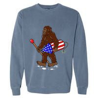 Bigfoot Fireworks 4th Of July Funny Men Sasquatch Lover Garment-Dyed Sweatshirt
