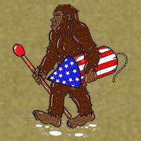 Bigfoot Fireworks 4th Of July Funny Men Sasquatch Lover Garment-Dyed Women's Muscle Tee