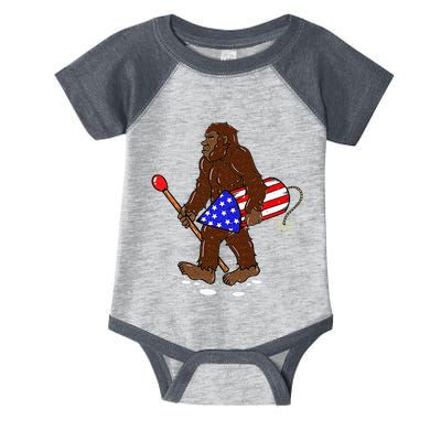Bigfoot Fireworks 4th Of July Funny Men Sasquatch Lover Infant Baby Jersey Bodysuit