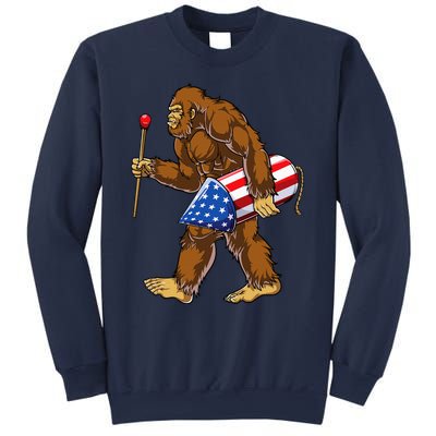 Bigfoot Fireworks 4th Of July Sasquatch American Flag Us Sweatshirt