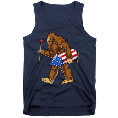 Bigfoot Fireworks 4th Of July Sasquatch American Flag Us Tank Top