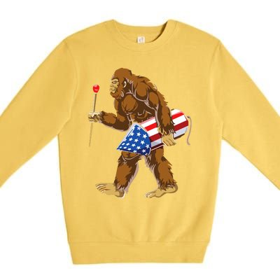 Bigfoot Fireworks 4th Of July Premium Crewneck Sweatshirt