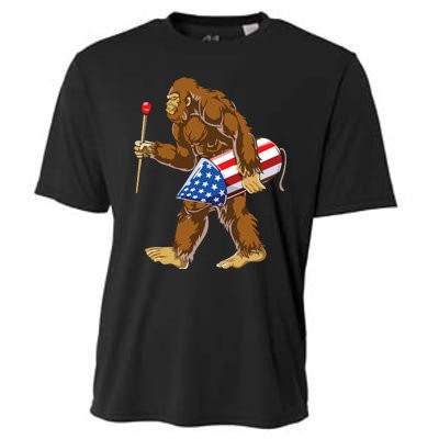 Bigfoot Fireworks 4th Of July Cooling Performance Crew T-Shirt