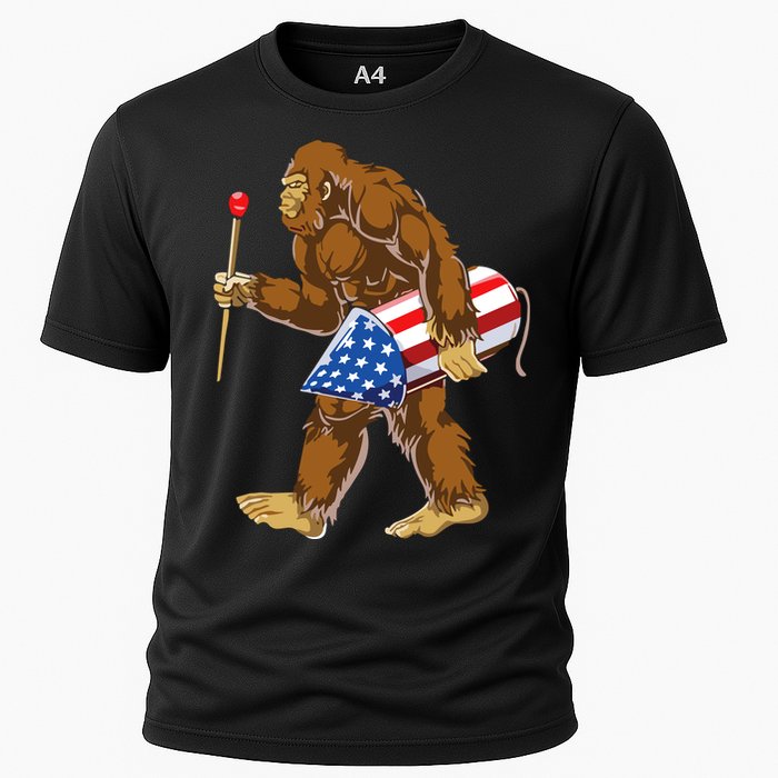 Bigfoot Fireworks 4th Of July Cooling Performance Crew T-Shirt