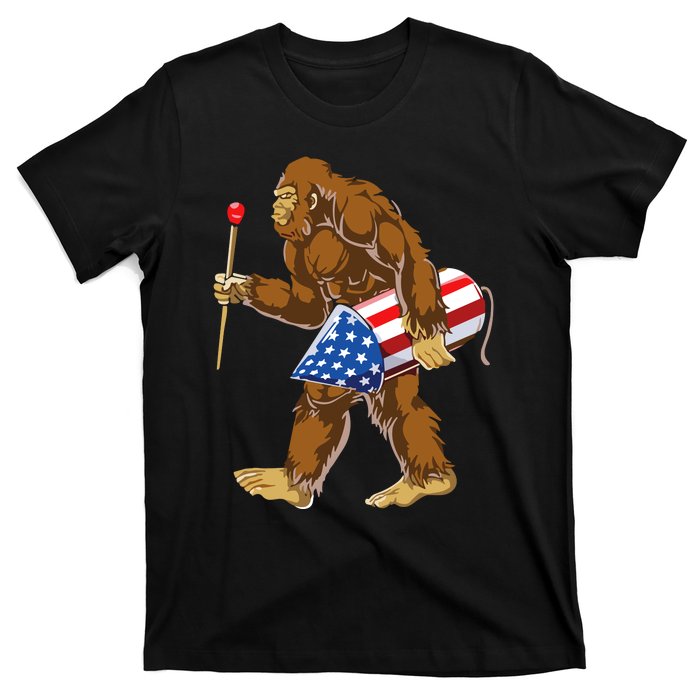 Bigfoot Fireworks 4th Of July T-Shirt