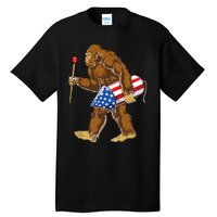 Bigfoot Fireworks 4th Of July Tall T-Shirt