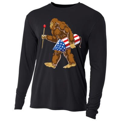 Bigfoot Fireworks 4th Of July Cooling Performance Long Sleeve Crew