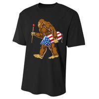 Bigfoot Fireworks 4th Of July Performance Sprint T-Shirt