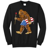 Bigfoot Fireworks 4th Of July Tall Sweatshirt