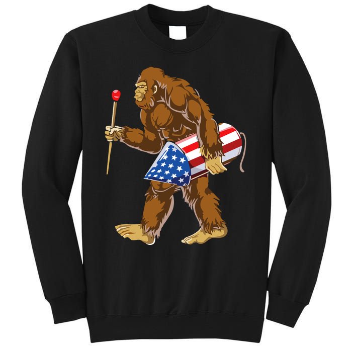 Bigfoot Fireworks 4th Of July Tall Sweatshirt