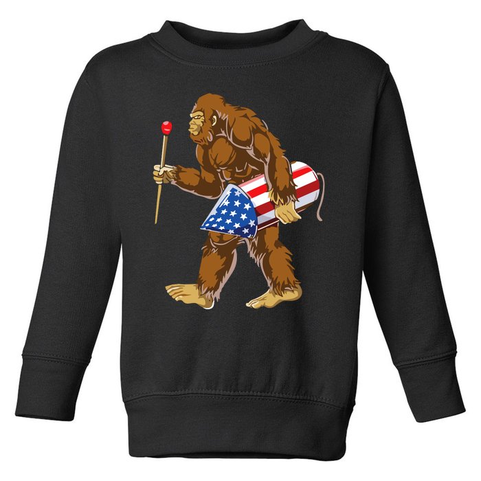 Bigfoot Fireworks 4th Of July Toddler Sweatshirt