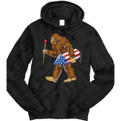 Bigfoot Fireworks 4th Of July Tie Dye Hoodie