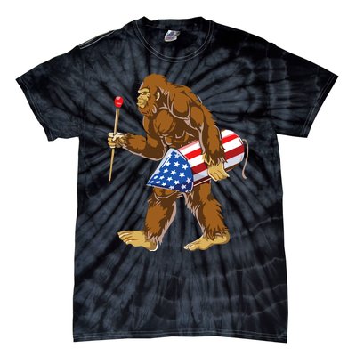 Bigfoot Fireworks 4th Of July Tie-Dye T-Shirt