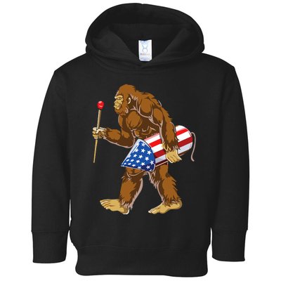 Bigfoot Fireworks 4th Of July Toddler Hoodie