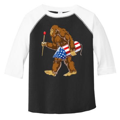 Bigfoot Fireworks 4th Of July Toddler Fine Jersey T-Shirt