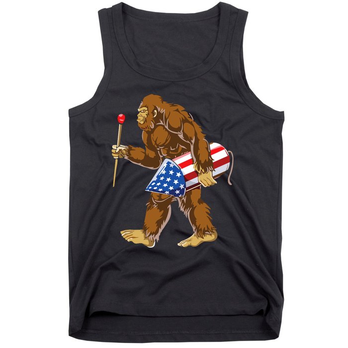 Bigfoot Fireworks 4th Of July Tank Top