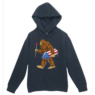 Bigfoot Fireworks 4th Of July Urban Pullover Hoodie