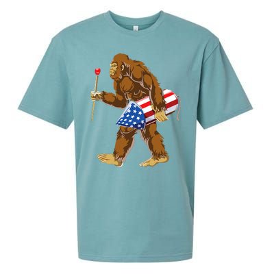 Bigfoot Fireworks 4th Of July Sueded Cloud Jersey T-Shirt