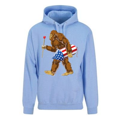 Bigfoot Fireworks 4th Of July Unisex Surf Hoodie