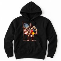 Bigfoot Fireworks 4th Of July Sasquatch American US Flag Hoodie