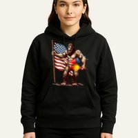 Bigfoot Fireworks 4th Of July Sasquatch American US Flag Hoodie