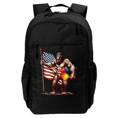 Bigfoot Fireworks 4th Of July Sasquatch American US Flag Backpack