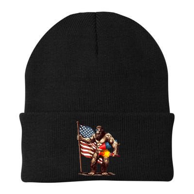 Bigfoot Fireworks 4th Of July Sasquatch American US Flag Beanie