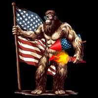 Bigfoot Fireworks 4th Of July Sasquatch American US Flag 16 in Basic Backpack
