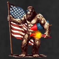 Bigfoot Fireworks 4th Of July Sasquatch American US Flag 25L Jumbo Tote