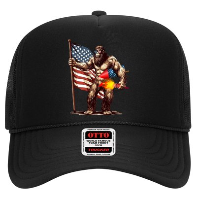 Bigfoot Fireworks 4th Of July Sasquatch American US Flag Hat