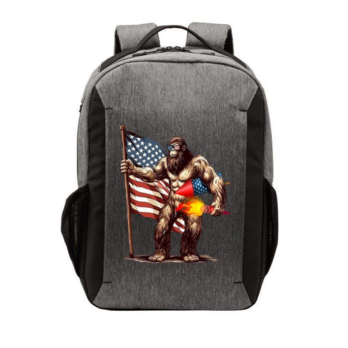 Bigfoot Fireworks 4th Of July Sasquatch American US Flag Vector Backpack