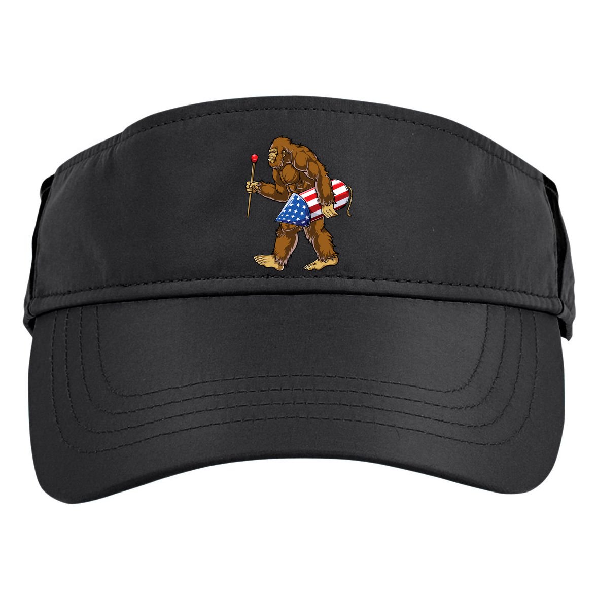Bigfoot Fireworks 4th Of July Funny Boys Men Sasquatch Lover Adult Drive Performance Visor