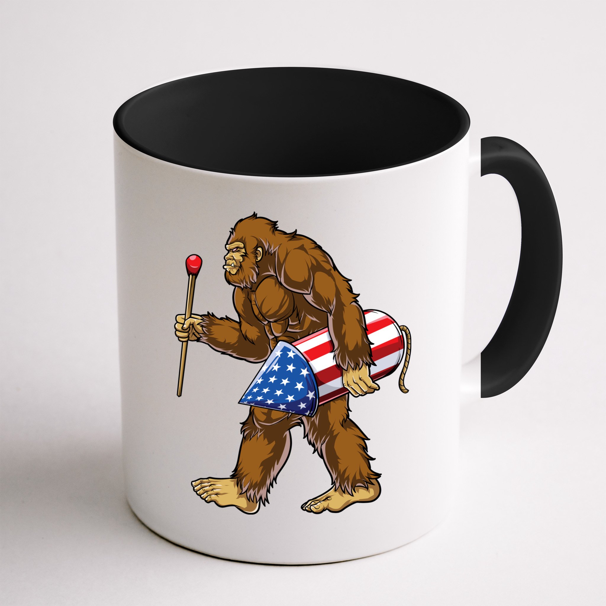 Bigfoot Fireworks 4th Of July Funny Boys Men Sasquatch Lover Mug