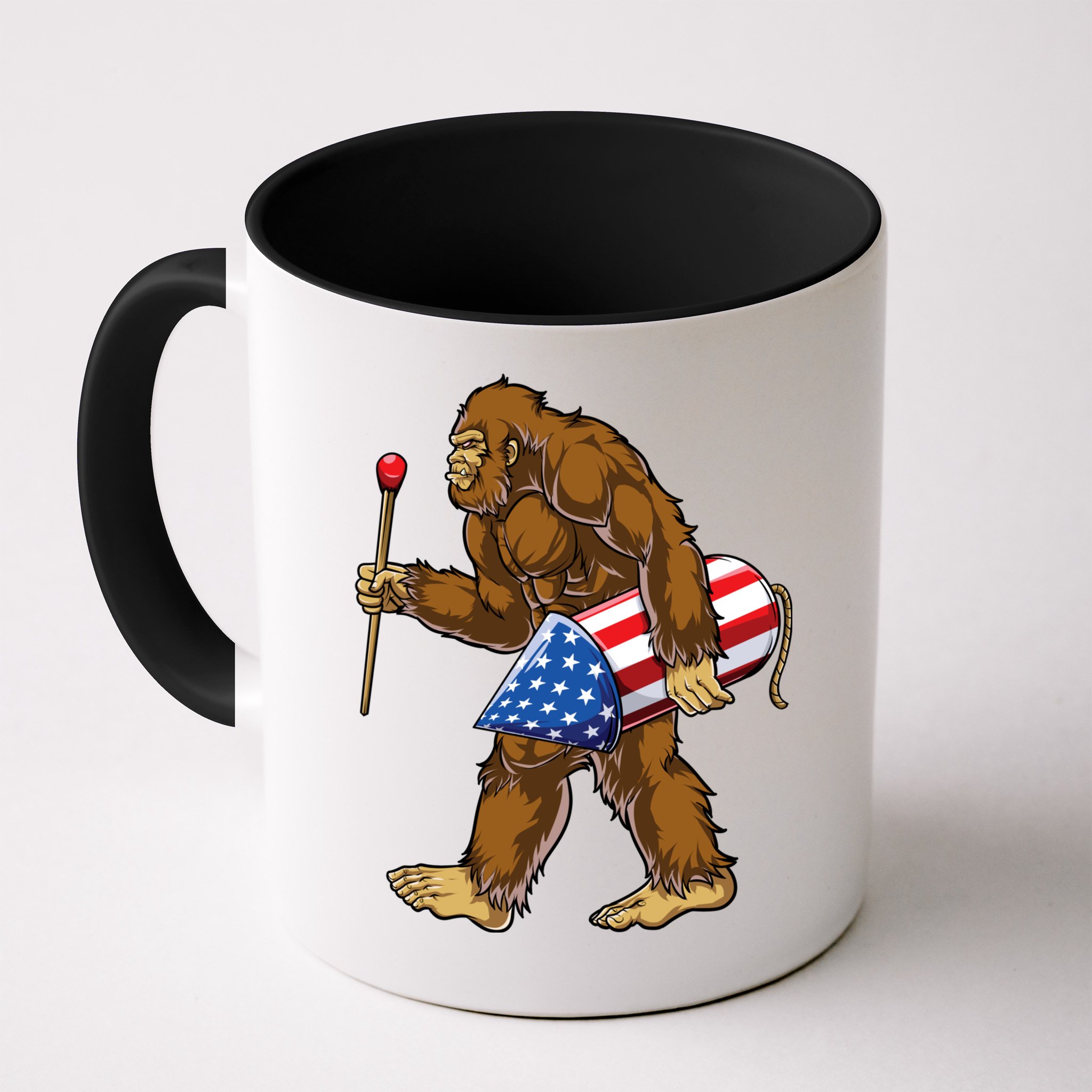 Bigfoot Fireworks 4th Of July Funny Boys Men Sasquatch Lover Mug