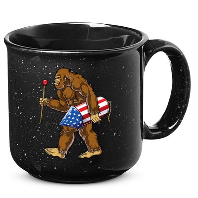 Bigfoot Fireworks 4th Of July Funny Boys Men Sasquatch Lover 15oz Campfire Ceramic Mug