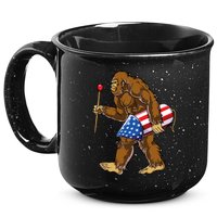 Bigfoot Fireworks 4th Of July Funny Boys Men Sasquatch Lover 15oz Campfire Ceramic Mug