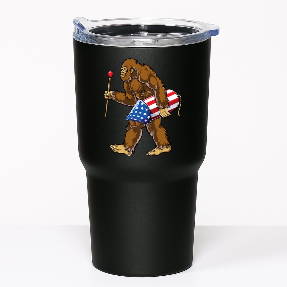 Bigfoot Fireworks 4th Of July Funny Boys Men Sasquatch Lover Tumbler