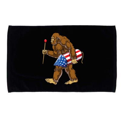 Bigfoot Fireworks 4th Of July Funny Boys Men Sasquatch Lover Microfiber Hand Towel