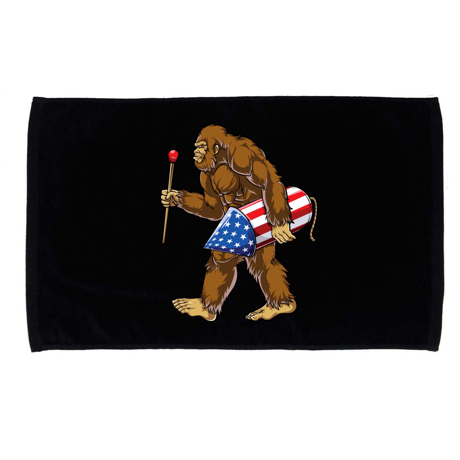 Bigfoot Fireworks 4th Of July Funny Boys Men Sasquatch Lover Microfiber Hand Towel