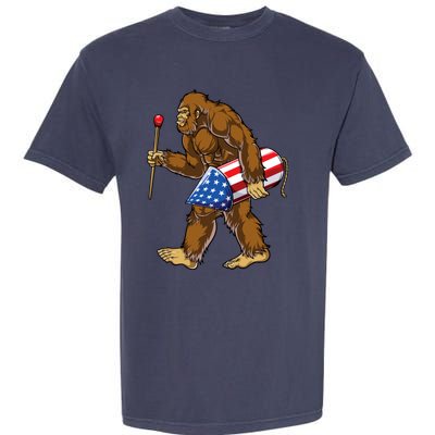 Bigfoot Fireworks 4th Of July Funny Boys Men Sasquatch Lover Garment-Dyed Heavyweight T-Shirt